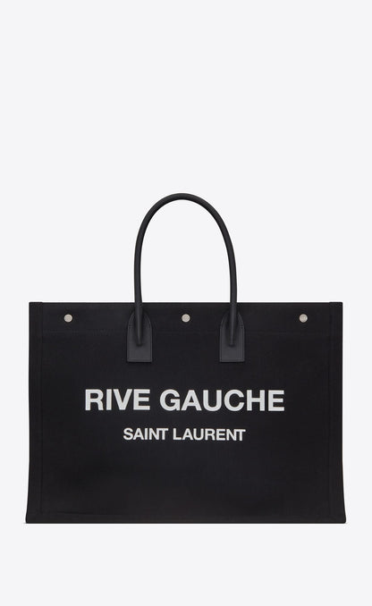 BORSA SAINT LAURENT RIVE GAUCHE GRANDE IN TELA E PELLE LISCIA