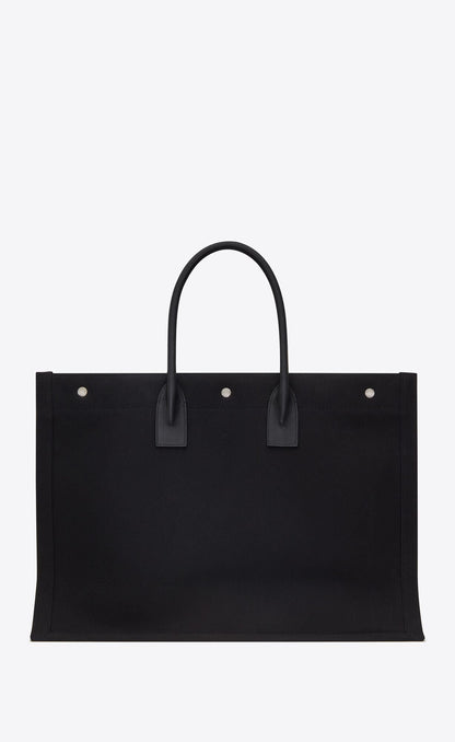 BORSA SAINT LAURENT RIVE GAUCHE GRANDE IN TELA E PELLE LISCIA